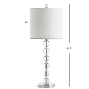 Cary 27.5" Modern Stacked Crystal/Metal LED Table Lamp - JONATHAN Y